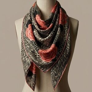 Vintage 100% Silk Scarf | Oscar de la Renta for Accessory Street | Animal Print